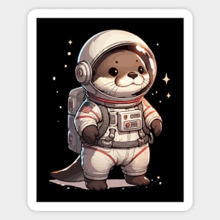 Cute Otter Space Astronaut Magnet